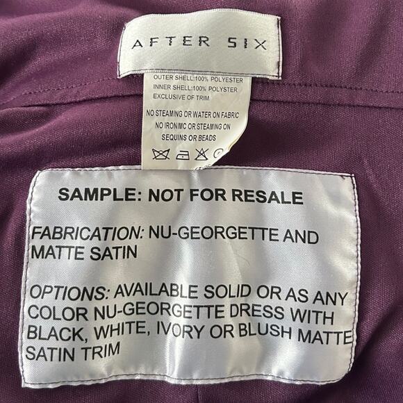 After Six Cocktail Midi Dress Women’s Size 12 Burgundy Aubergine Rare - Picture 4 of 5